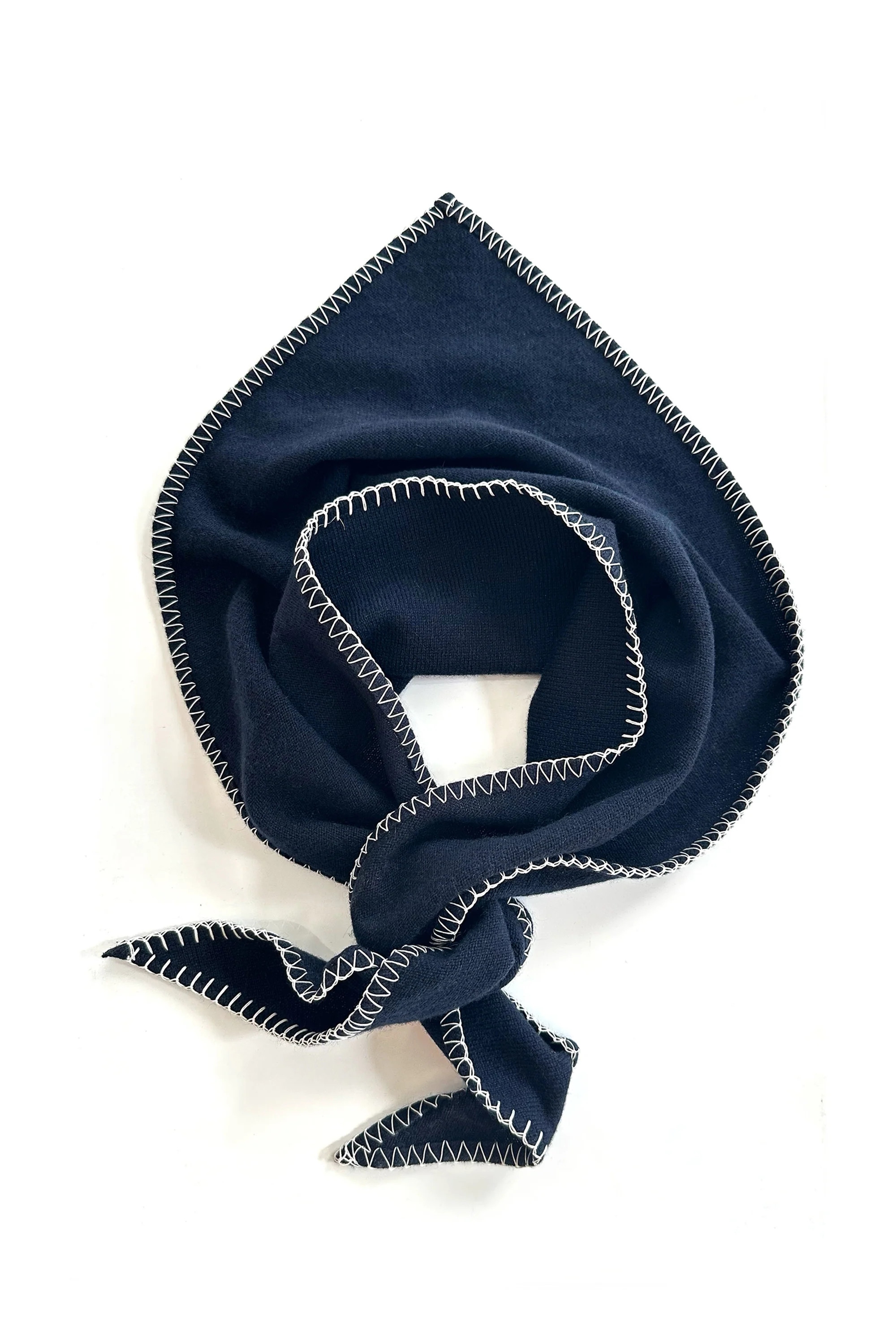 Simone Cashmere Whipstitch Scarf Bandana | Lelet NY