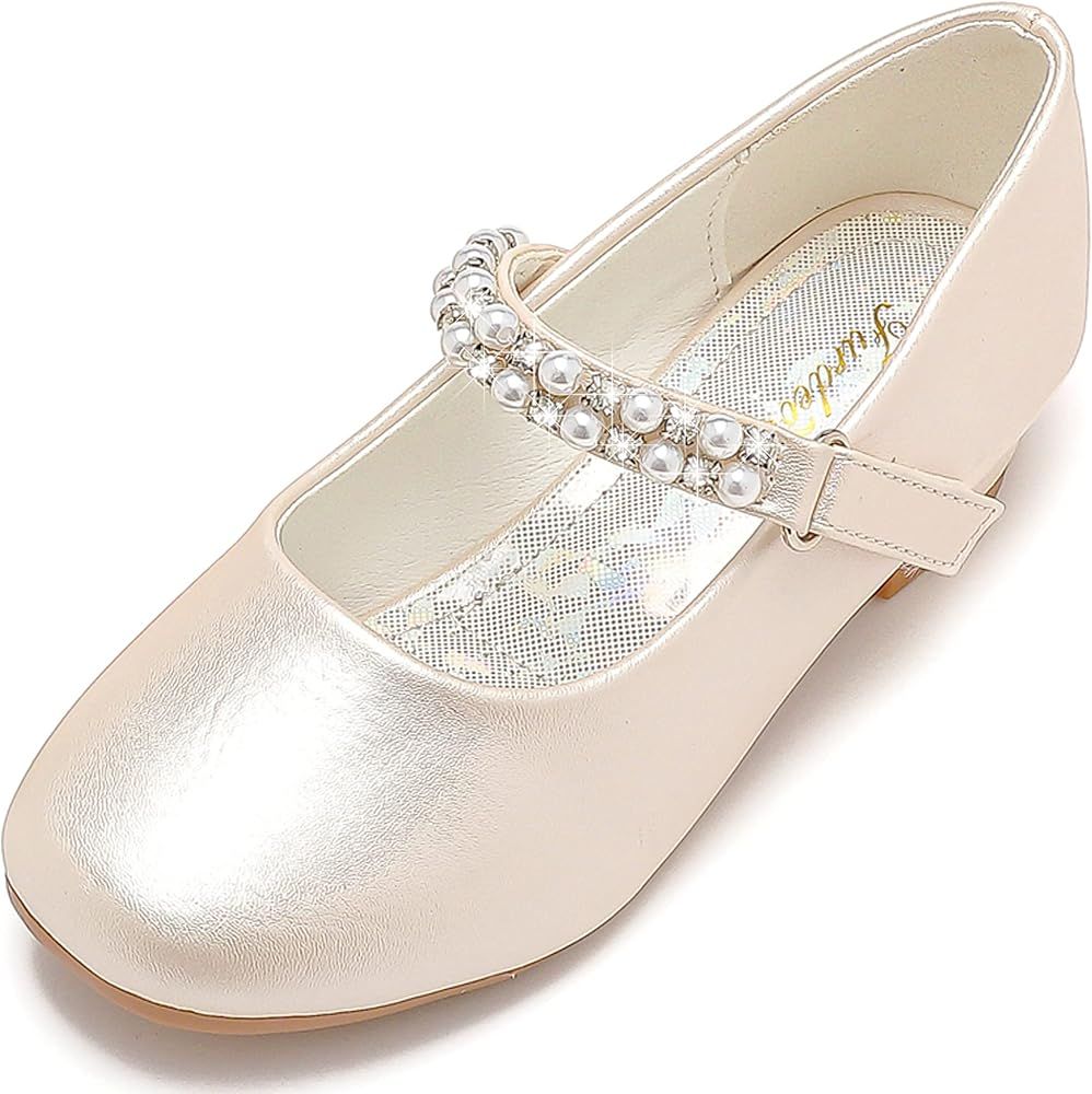 Furdeour Toddler Girls Mary Janes Shoes Low Heel Ballet Flats Wedding Party Dress Shoes for Kids | Amazon (US)