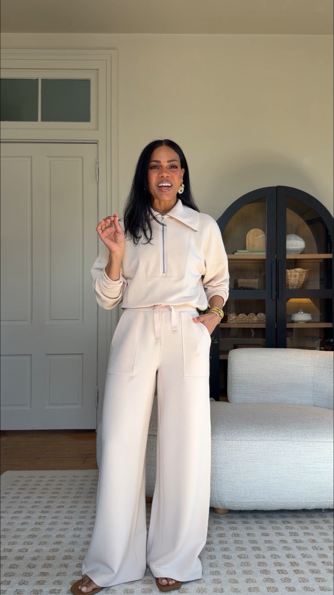 For my AirEssentials fans @Spanx   has new colors, textures, and silhouettes! I’m wearing the French Rib, it’s the same 4-way stretch, soft material, high-waist, drawstring and comes in other colors! I love the shawl collar and matching pants, I have these pants in other colors and they are perfect for travel! I love the OnForm workout wear, perfect for low impact, love the new color petal blue! I’m wearing small, regular length (I’m 5’4) in all styles! 




#LTKActive #LTKPetite #LTKTall