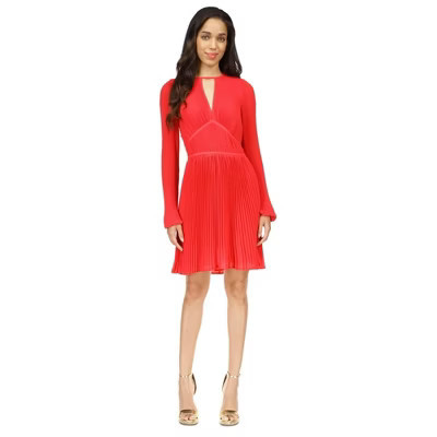 Michael Kors Womens Pleated Mini Dress, red, P/PS | Target