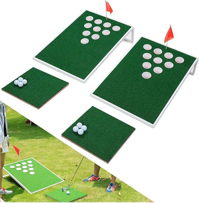 Golf Pong Cornhole Set Exciting Golf Chipping Game Pong Chip Shot Game for Tailgate Beach Backyar... | Amazon (US)