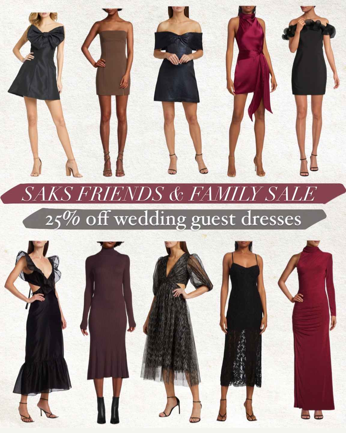 Saks Friends & Family sale is the perfect time to get new dresses for fall weddings & holiday parties! These are 25% off through 10/3. 

Wedding guest dresses; wedding style; holiday party dresses; fall style; mini dress; long dress; saks style 

#LTKwedding #LTKSeasonal #LTKsalealert