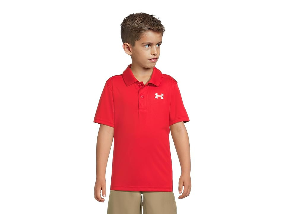 Under Armour Kids Matchplay Solid Polo (Little Kid) Boy's Workout Red : 6 Little Kid, Polyester | Zappos