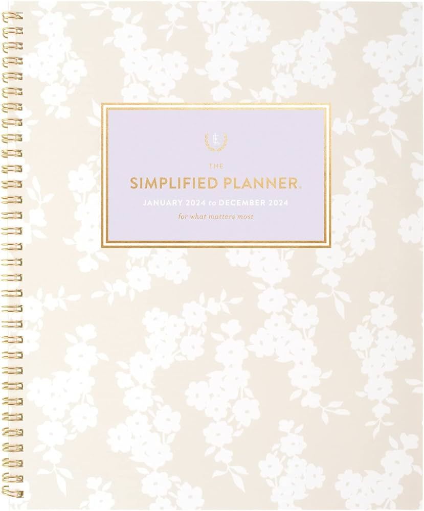 2024 Monthly Planner Simplified by Emily Ley for AT-A-GLANCE, 8-1/2" x 11", Large, Cream Blossoms... | Amazon (US)