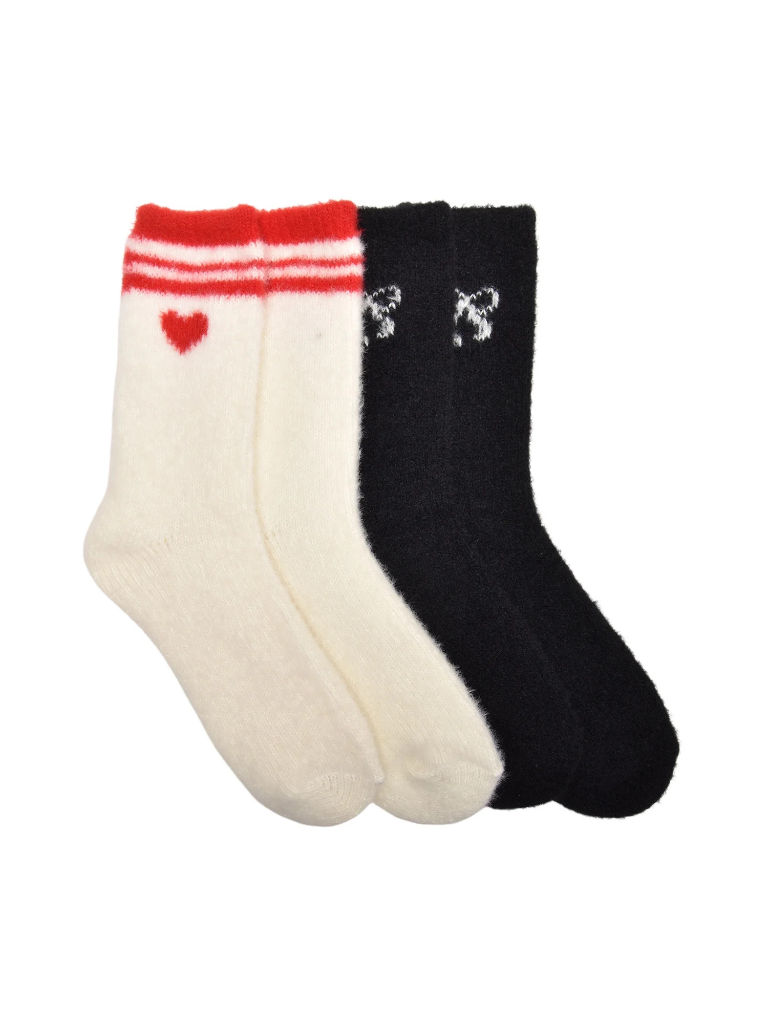 Weekend Academy Girls and Bow Cozy yarn Crew Socks, 2-pack, Size Medium (Shoe Size 10.5-4) | Walmart (US)
