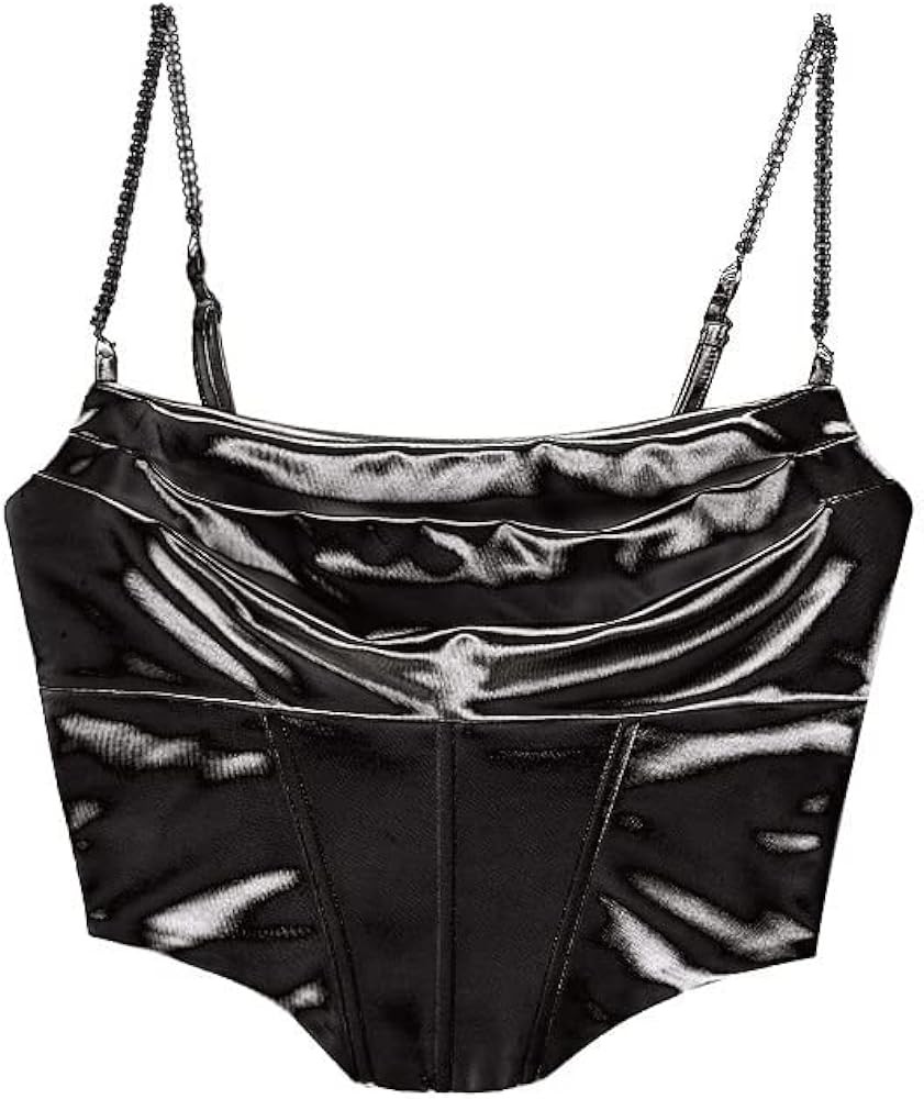 TOYNIWA Women's Goth Rock Retro Top Suspender Crop Corset Sleeveless Club Party Top | Amazon (US)