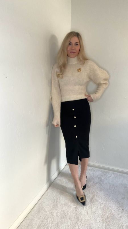 Sweater with skirt
Chanel pin

#LTKVideo #LTKfindsunder50 #LTKshoecrush