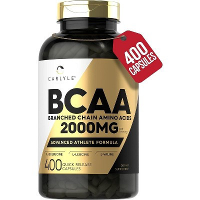 Carlyle BCAA Amino Acids 2000mg | 400 Capsules | Target