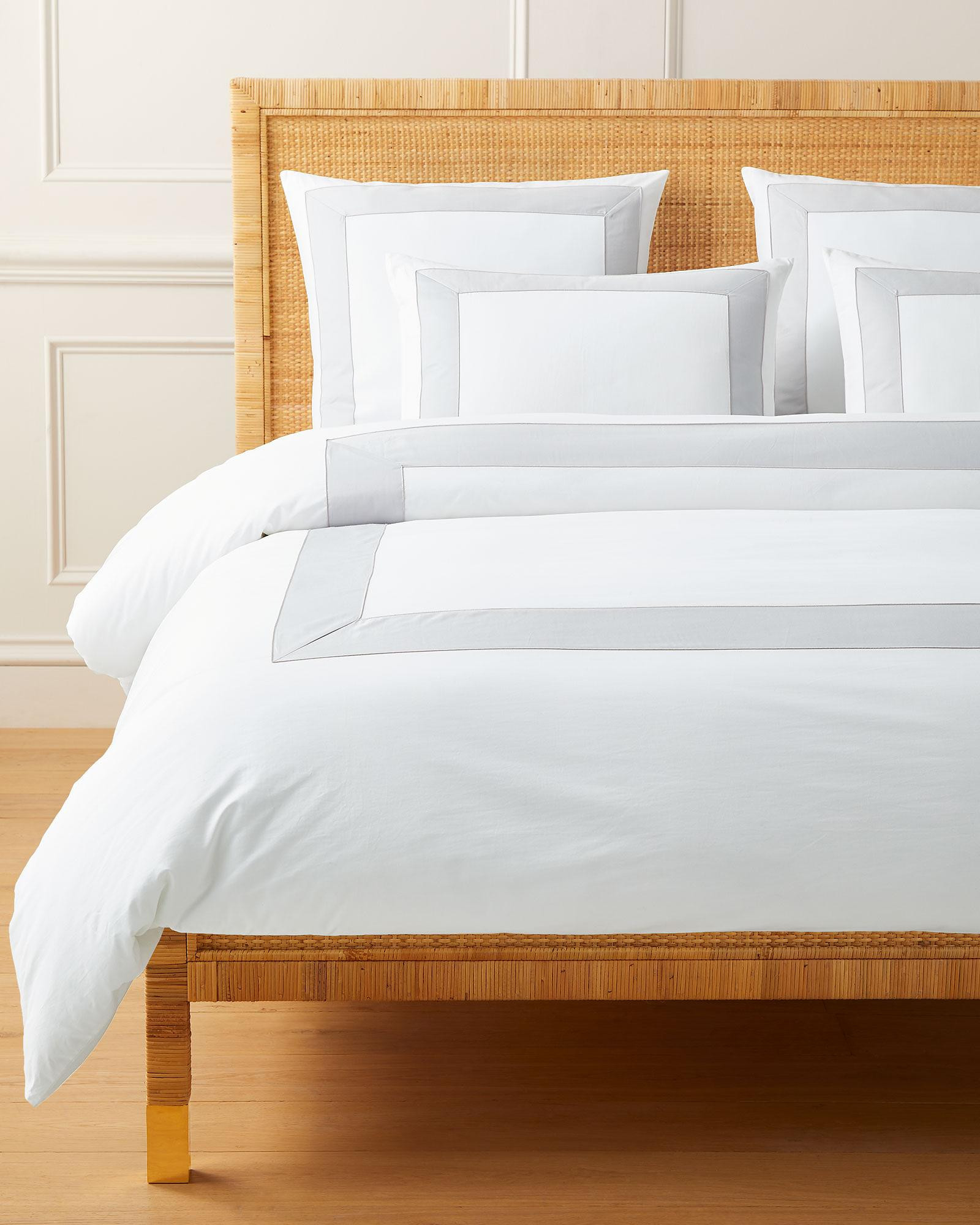 Beach Club Border Percale Duvet Cover | Serena and Lily