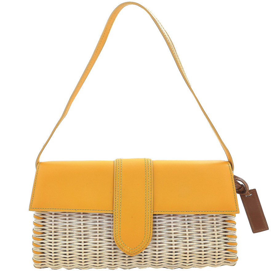 Jacquemus Yellow Le Bambino Long Woven Shoulder Bag | Jomashop.com & JomaDeals.com