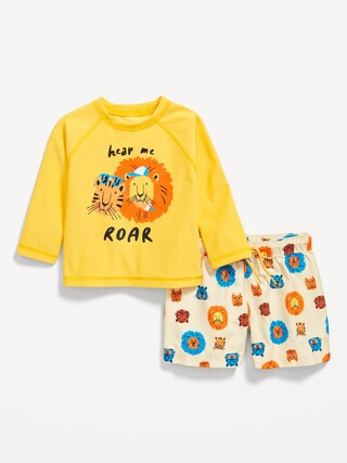 Long-Sleeve Rashguard Swim Top and Shorts Set for Baby | Old Navy (US)