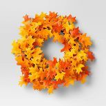 22" Artificial Oak Leaf Wreath Orange/Yellow - Threshold™ | Target