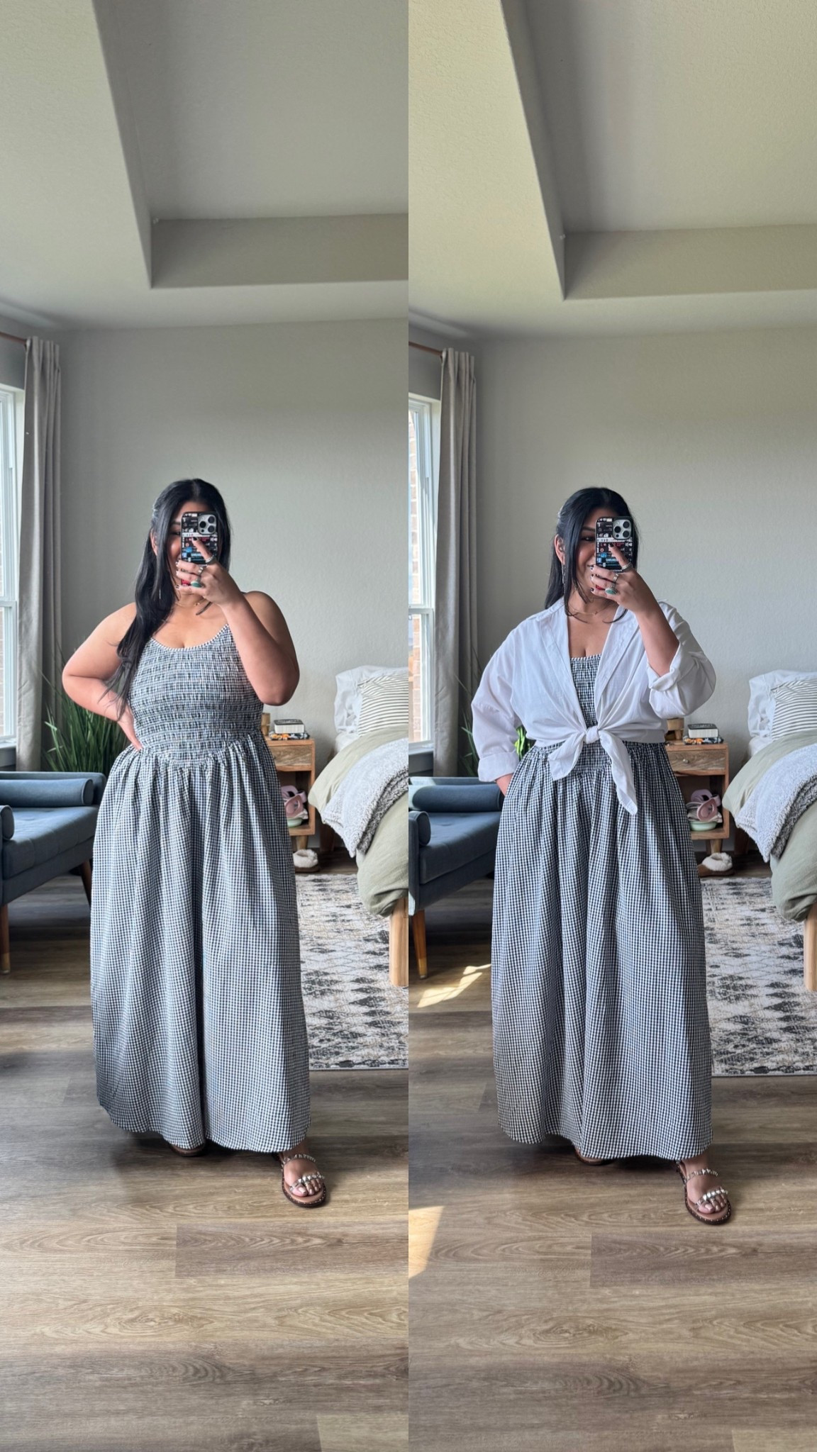 I’m 5’1” size 12 wearing a large in the dress and button up.⁣ **editing to add: A lot of sizes in this dress are running out, so I am linking a similar style from Old Navy!
⁣
I will also link the strapless bra I’m wearing (I’m a 36D wearing a large) and my favorite slip shorts to wear under dresses (I size up to an XL in these for extra comfort around my thick thighs).⁣ 

#LTKMidsize #LTKPetite #LTKOver40