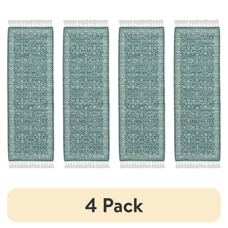 (4 pack) Mainstays Wexford Vintage Indoor Runner Rug, Teal, 20” x 60” | Walmart (US)
