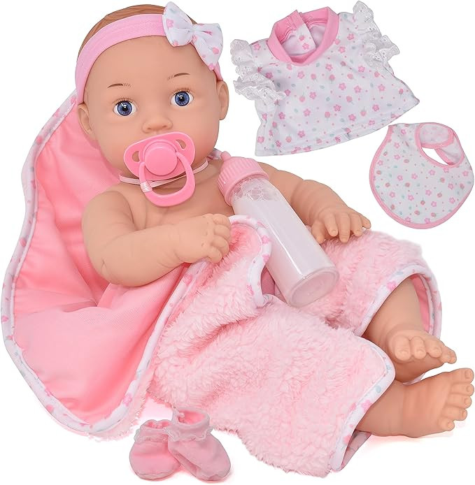 Realistic Newborn Baby Doll with Magic Disappearing Milk Bottle, Pacifier, Bib, Teddy Bear and So... | Amazon (US)