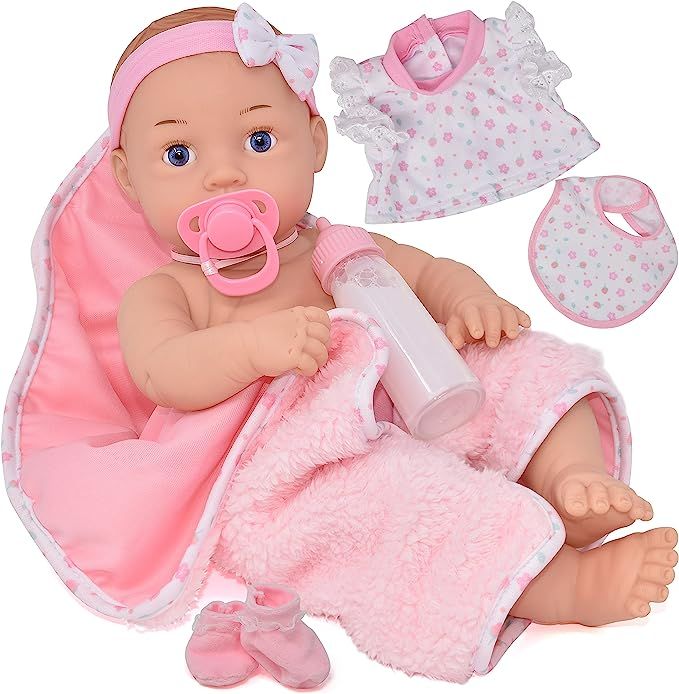 Realistic Newborn Baby Doll with Magic Disappearing Milk Bottle, Pacifier, Bib, Teddy Bear and So... | Amazon (US)