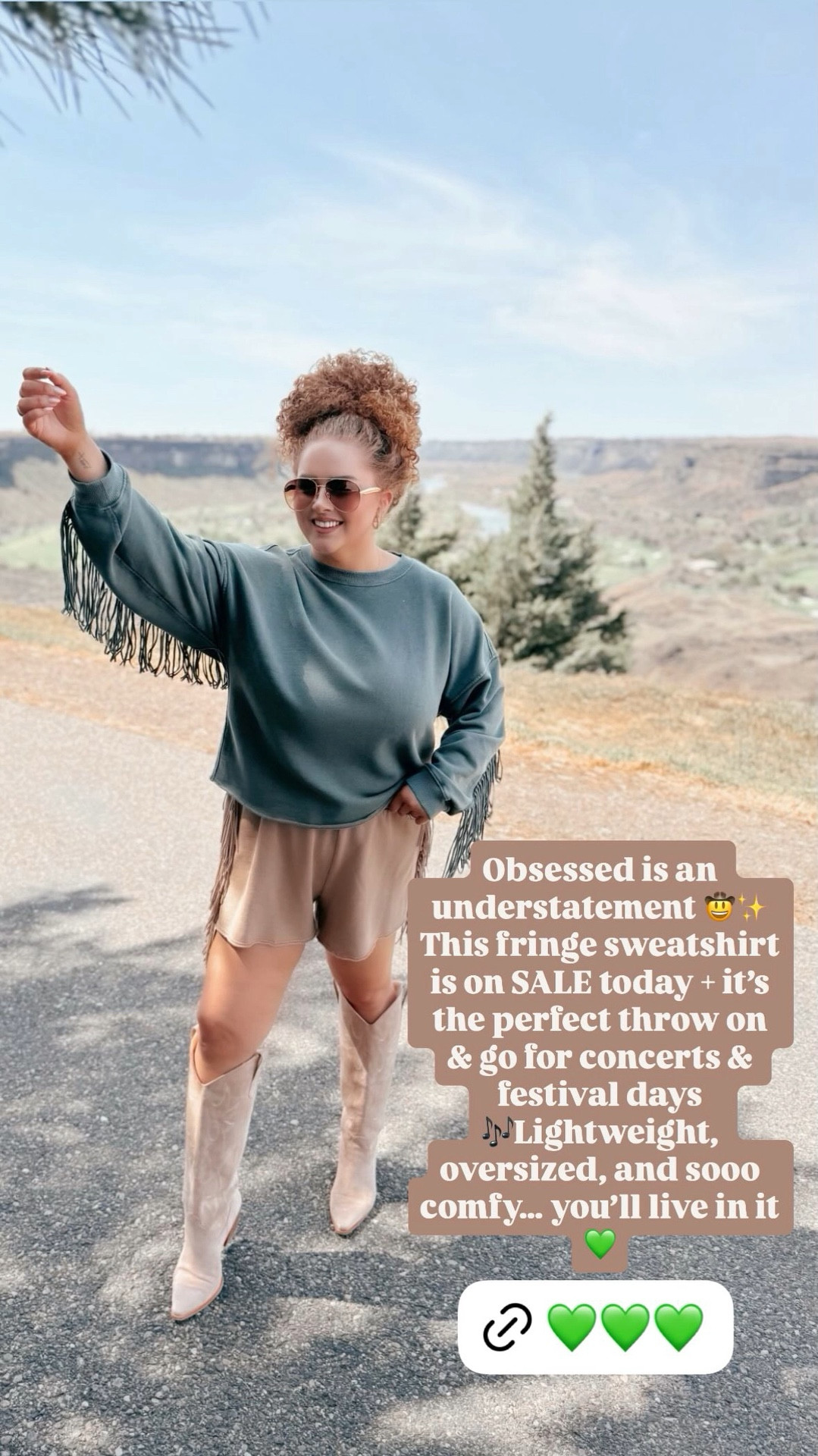 Obsessed is an understatement 🤠✨ This fringe sweatshirt is on SALE today + it’s the perfect throw on & go for concerts & festival days 🎶Lightweight, oversized, and sooo comfy… you’ll live in it 💚 fringe sweatshirt | western style outfit | boho fashion finds | festival outfit inspo | concert outfit idea | oversized sweatshirt | lightweight layers | spring summer outfits | country concert look | casual boho style | comfy cute outfits | neutral outfit inspo | everyday outfits | amazon fashion finds

#LTKootd #LTKSaleAlert #LTKFestival