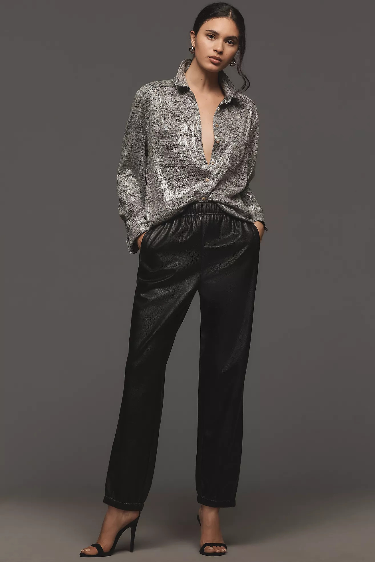 Avec Les Filles Faux-Leather Jogger Pants | Anthropologie (US)