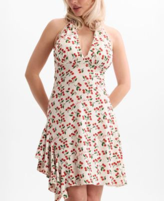 GUESS Women's Marilyn Halter V-Neck Dress - Macy's | Macy's