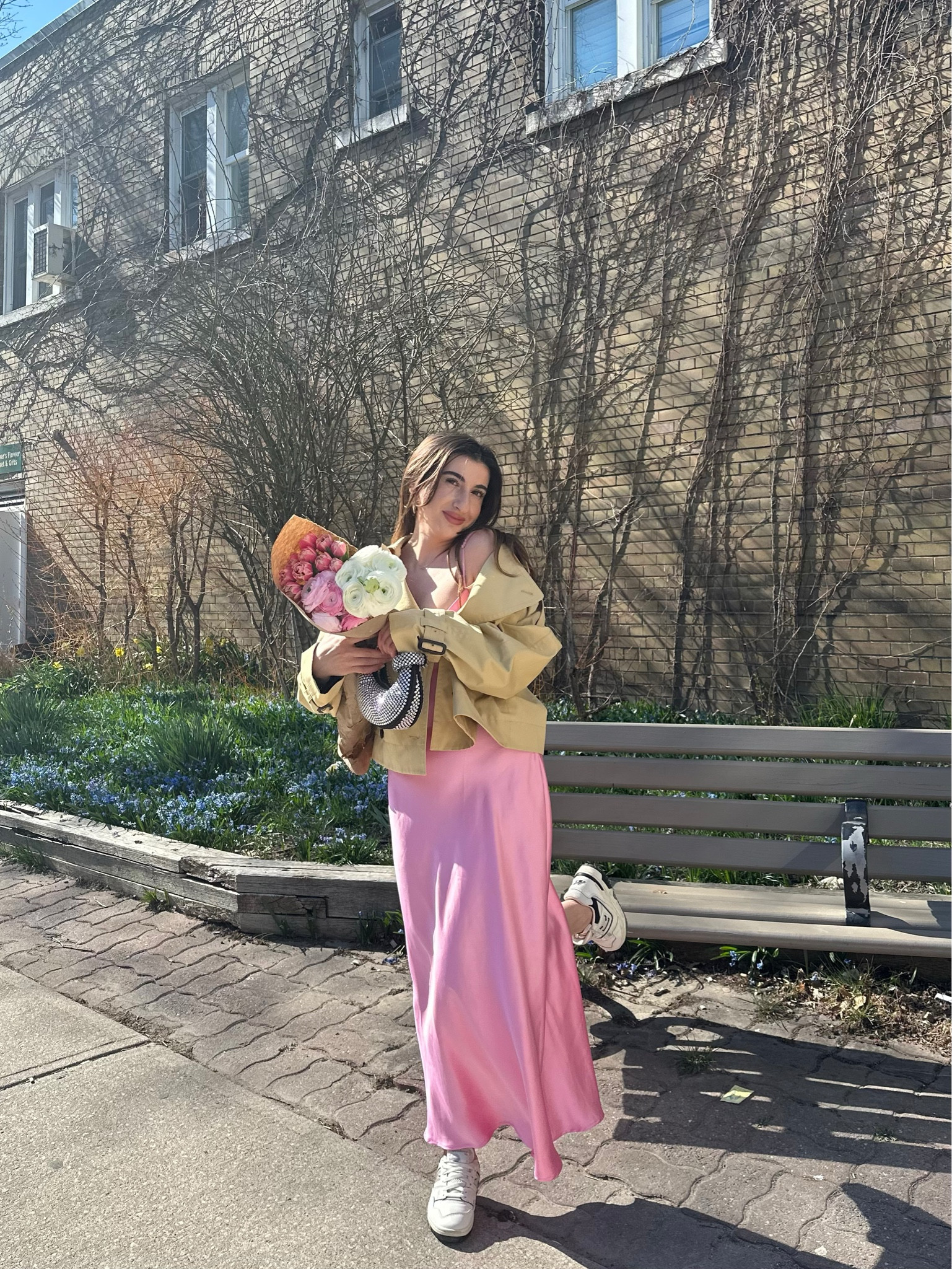 Perfect spring outfit 
Spring outfit. Spring outfit 2023. Satin slip dress. Silk slip dress. Pink dress. Trench. Cropped trench. New balance 550. How to style satin slip dress.Pink spring fashion.Spring style 2023. Spring trends

#LTKSeasonal #LTKstyletip #LTKunder100