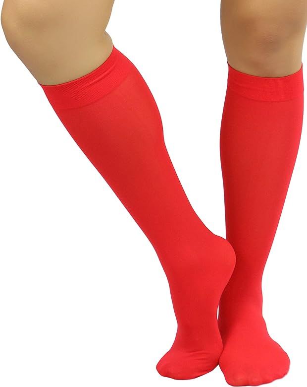 ToBeInStyle Women's Fashion Opaque Nylon Knee High Socks | Amazon (US)