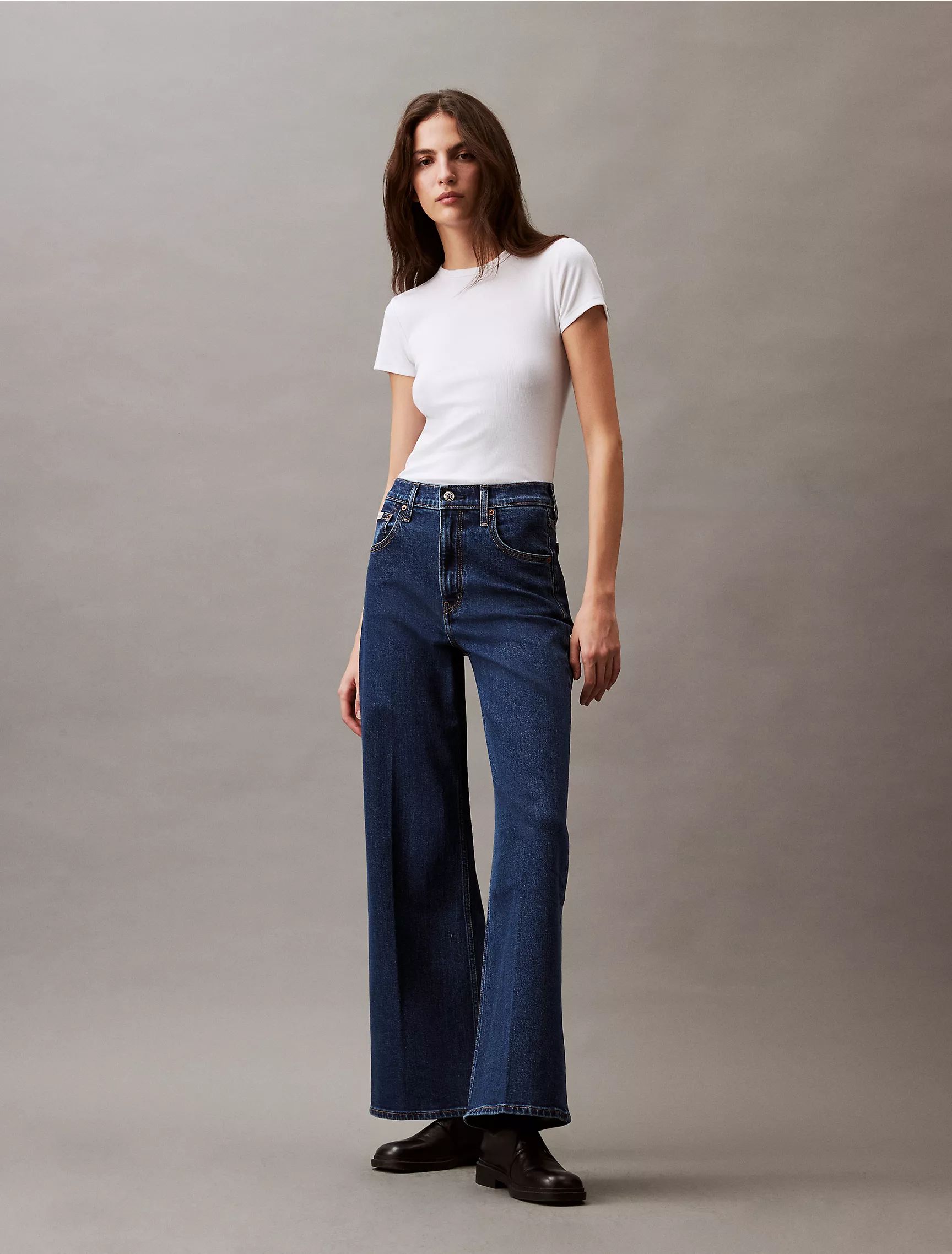 Ultra High Rise Wide Leg Fit Jeans | Calvin Klein | Calvin Klein (US)