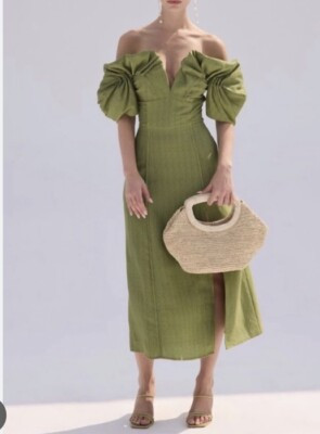 Cult Gaia Muna Dress Size 2 Green | eBay US