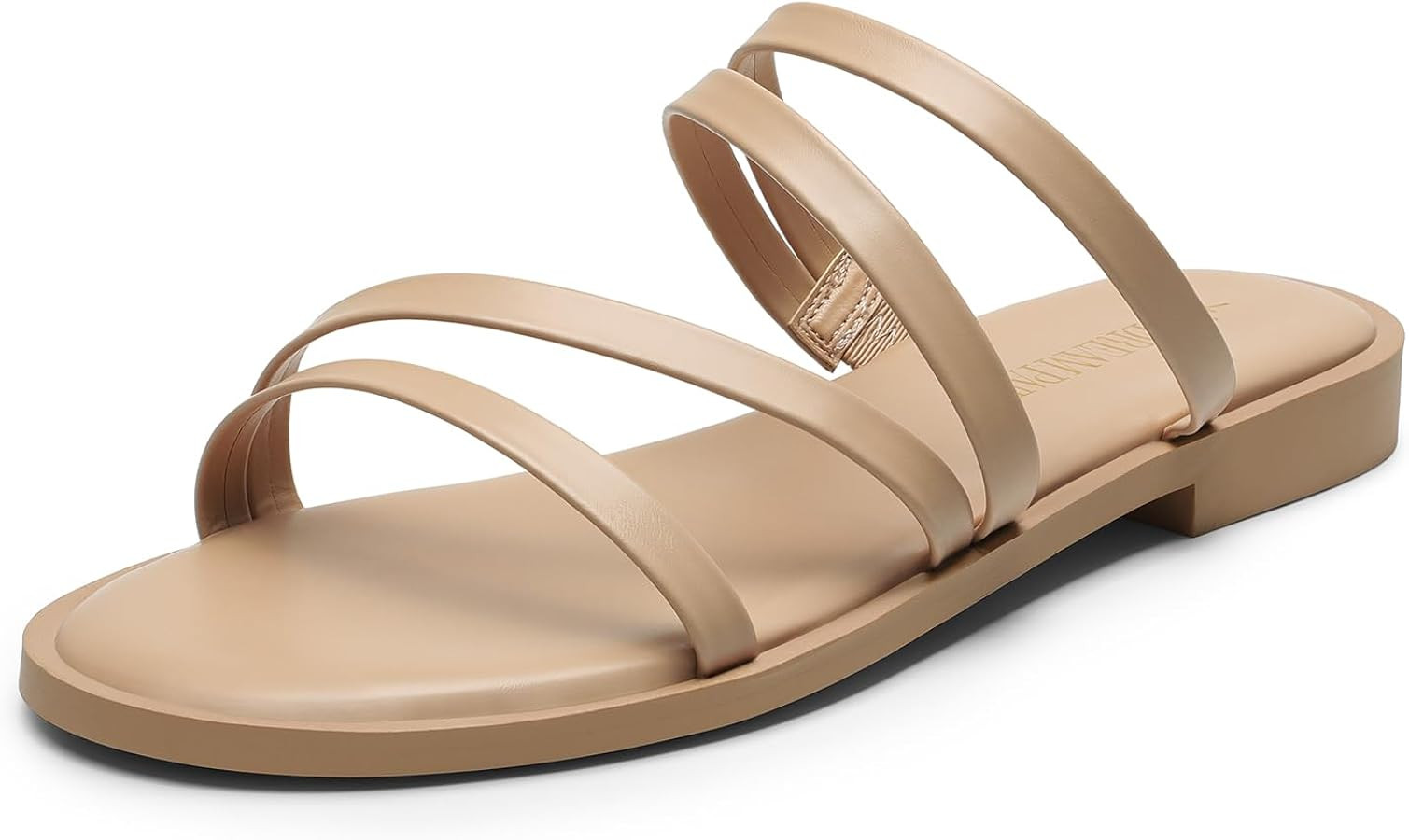 DREAM PAIRS Women's Clear Studded Rhinestone Slide Sandals Slip on Open Toe Cute Flat Sandals for... | Amazon (US)