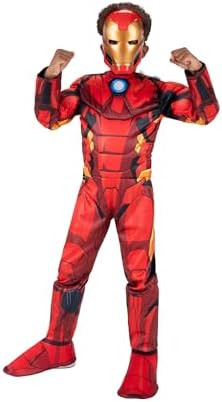 Marvel Iron Man Official Youth Halloween Costume - Premium Quality Padded Jumpsuit with Plastic M... | Amazon (US)