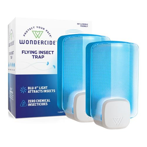 Wondercide - Flying Insect and Fly Trap - Indoor Bug Catcher for Fruit and House Flies, Gnats, Moths, and Mosquitoes - Starter Kit for Home and Kitchen - 1 Plug-in Light and 1 Cartridge | Amazon (US)