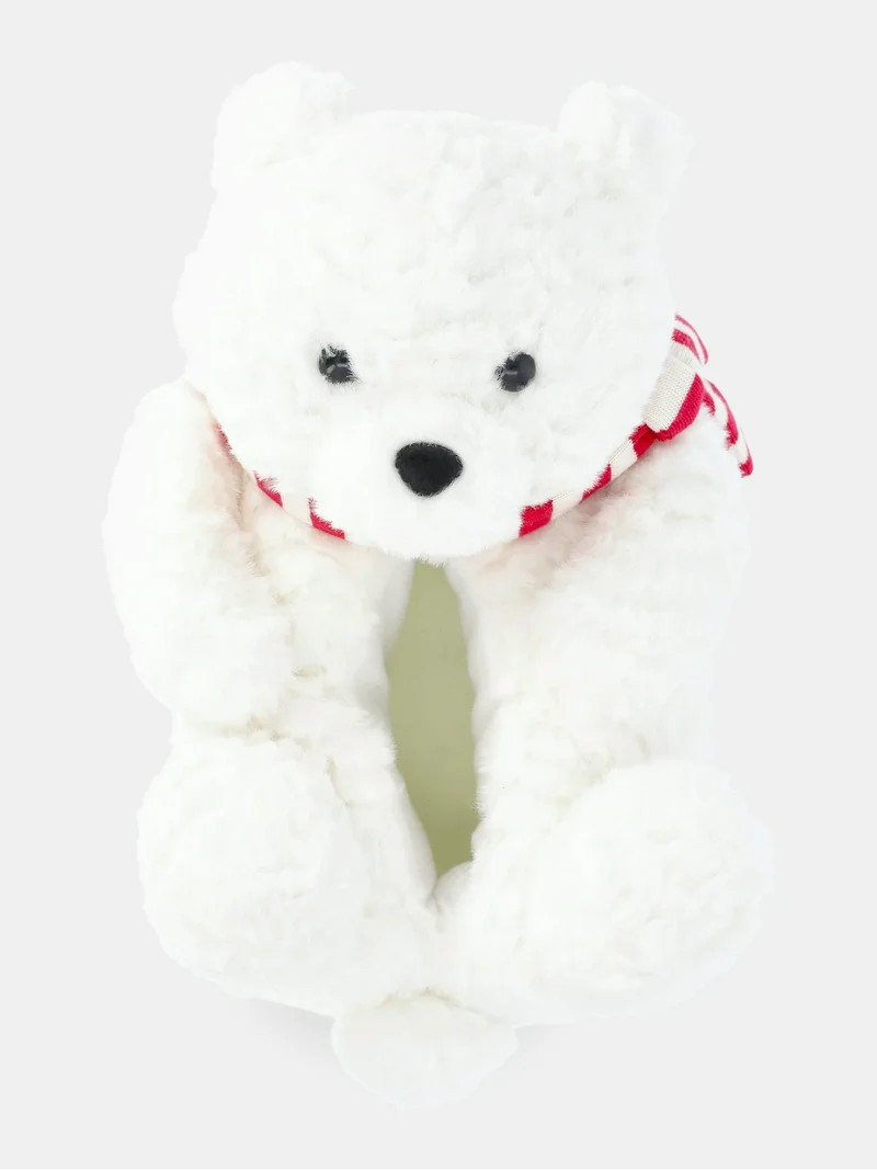 Holiday Time Boys and Girls Plush Polar Bear Slippers | Walmart (US)