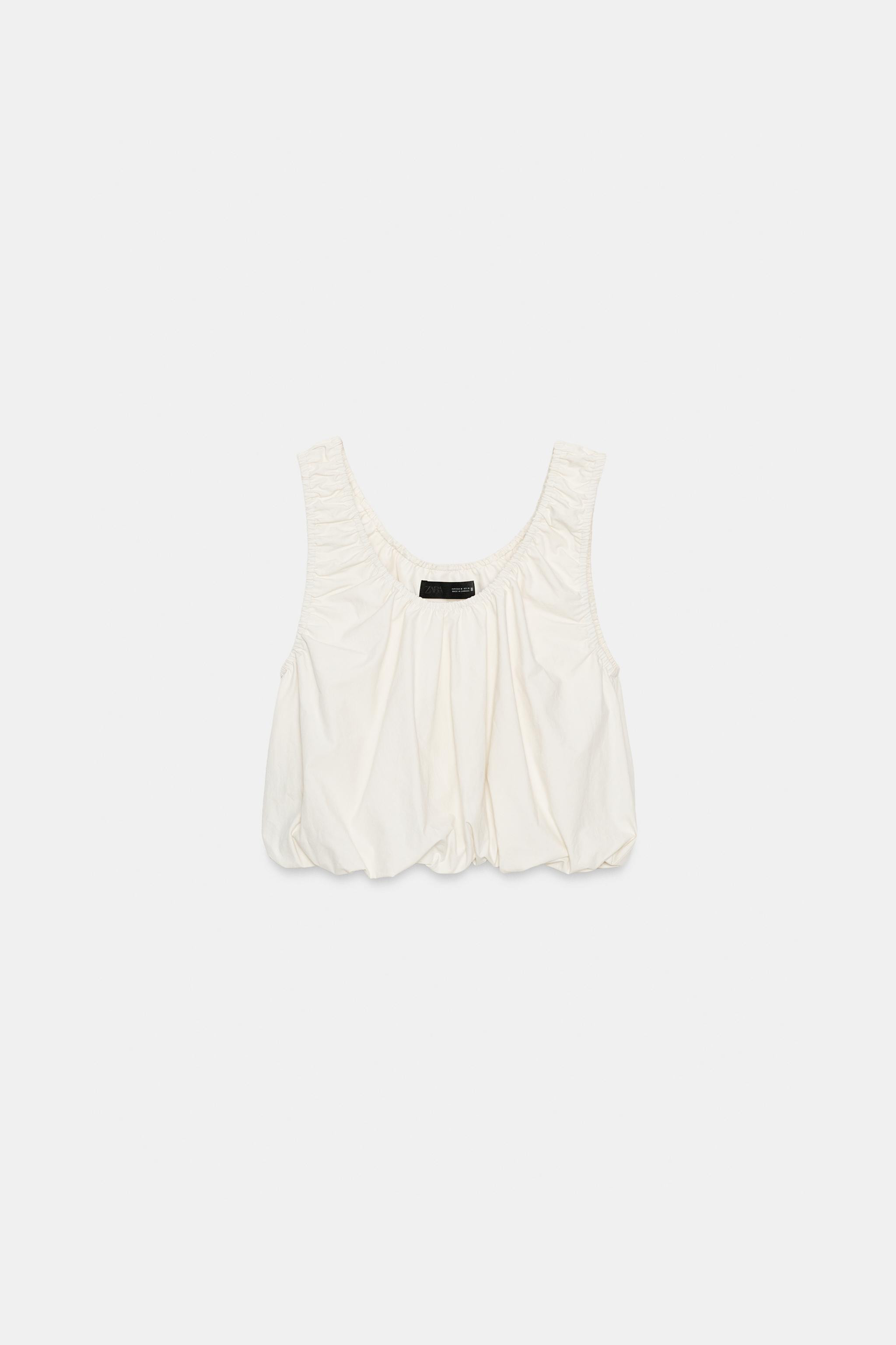POPLIN BALLOON TOP | Zara US
