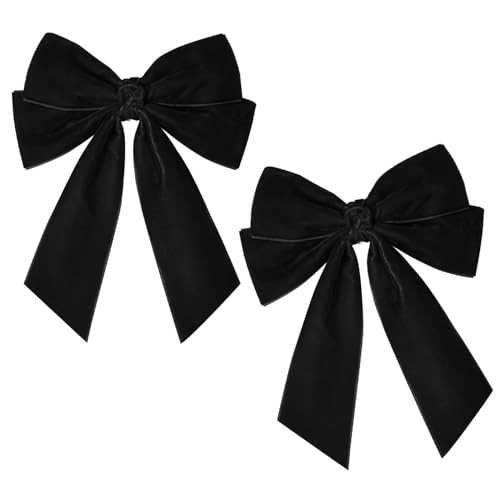 2PCS Velvet Hair Bow Black Bow Hair Ribbon Clips for women Girls Fall Alligator Hair Clips Hair Accessories Toddlers Kids Teens | Amazon (US)