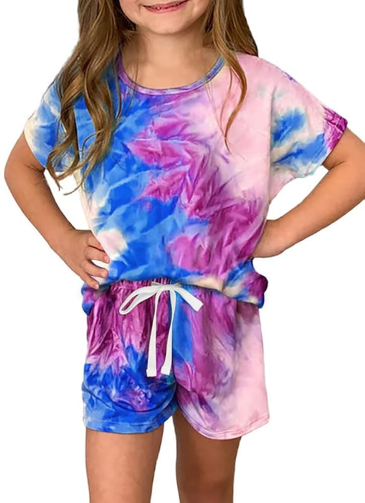 Dokotoo Girl's Summer Cute T-Shirt and Shorts Set with Side Pockets | Amazon (US)