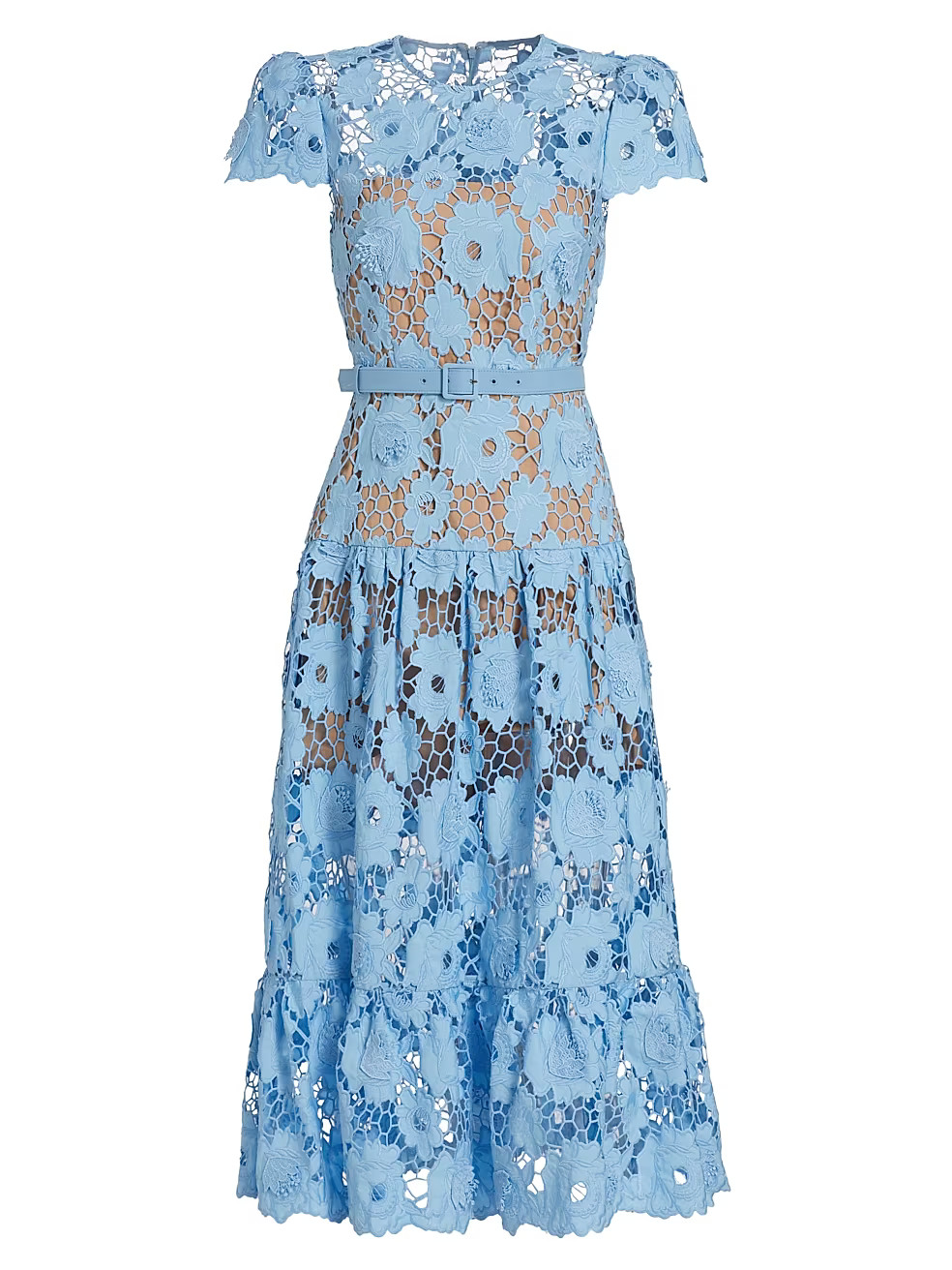 Belted Lace Midi-Dress | Saks Fifth Avenue