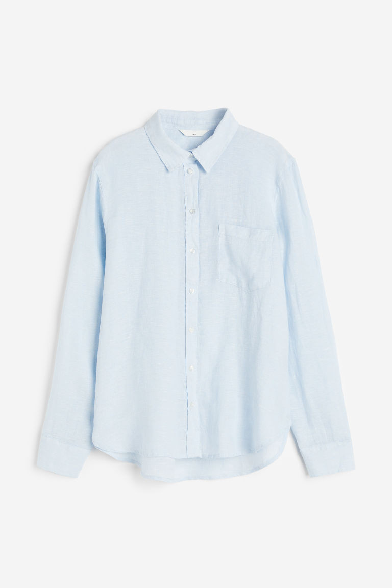 H & M - Chemise en lin - Bleu | H&M (FR, IT, ES, PT, BE)