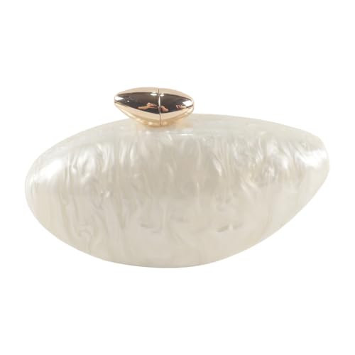 Hoite Shell Shape Acrylic Clutch Trendy Metallic Acrylic Evening Bag Shiny Egg Purses and Handbags for Women Wedding Party | Amazon (UK)