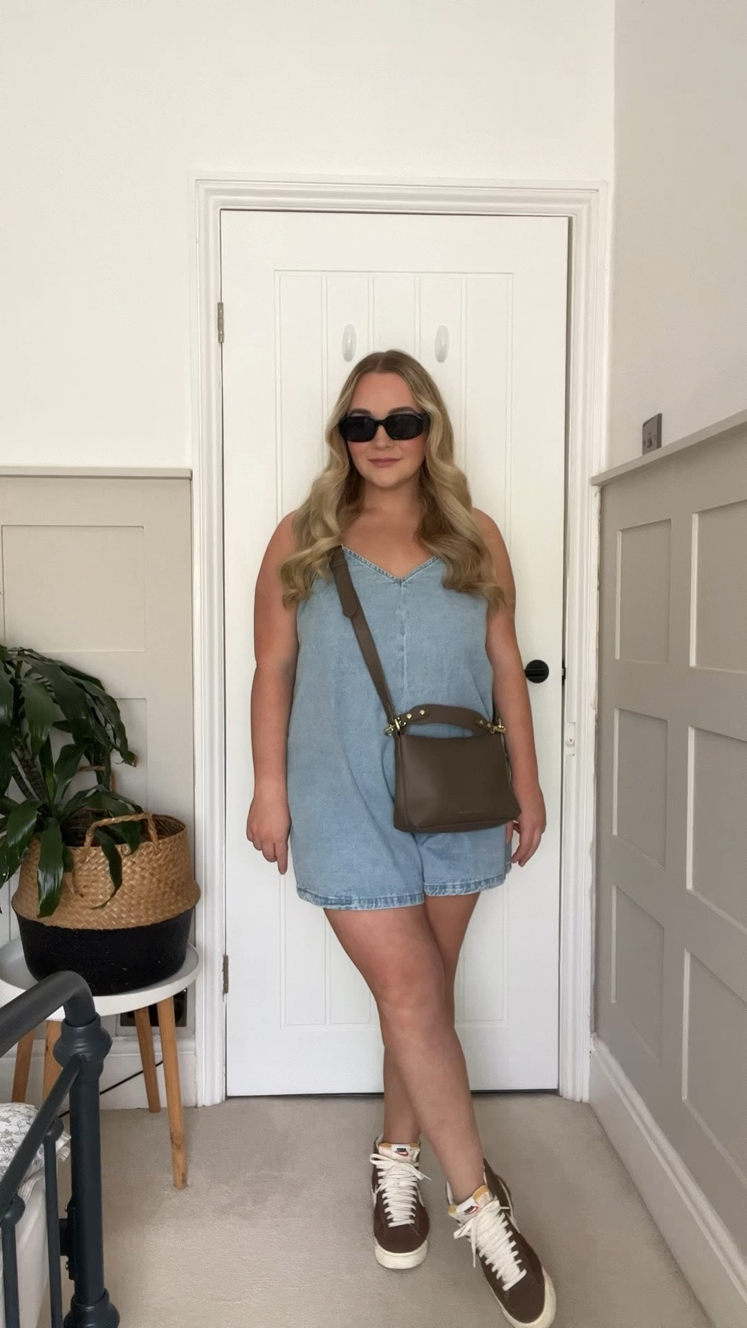 The cutest playsuit for summer days paired with Nike blazers and a Katie Loxton bag. #playsuit #denim #summeroutfit

#LTKstyletip #LTKmidsize #LTKeurope