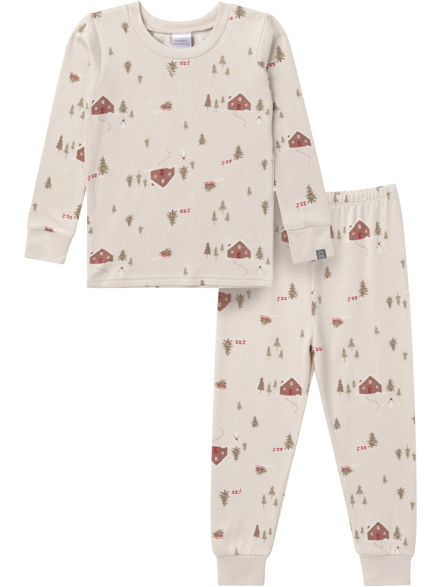 Modern Moments by Gerber Gender Neutral Tight Fitting Christmas Pajama Set, 2-Piece, Sizes 12 Mon... | Walmart (US)