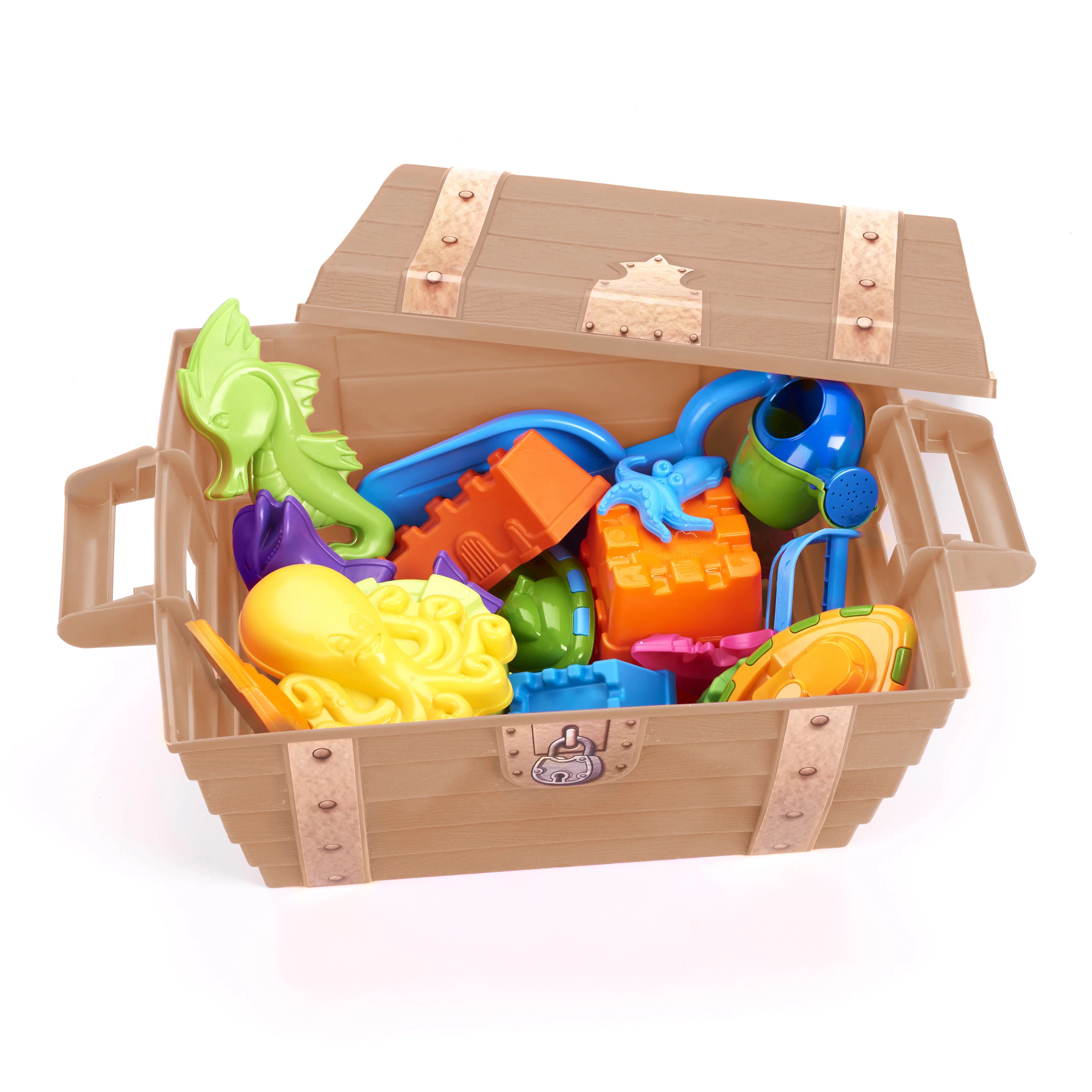 Play Day 20-Piece Treasure Chest for Pretend Play, Brown | Walmart (US)