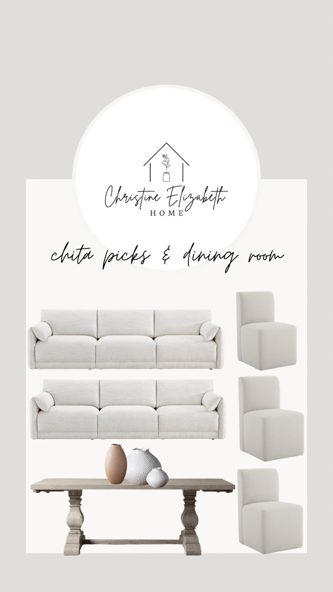 Shop our sofas and dining room chairs from Chita ✨ they have performance fabric perfect for littles, high quality and just beautiful 🥹 I also linked the vases we got for our table and some of our living room decor 

#LTKHome #LTKFamily #LTKStyleTip