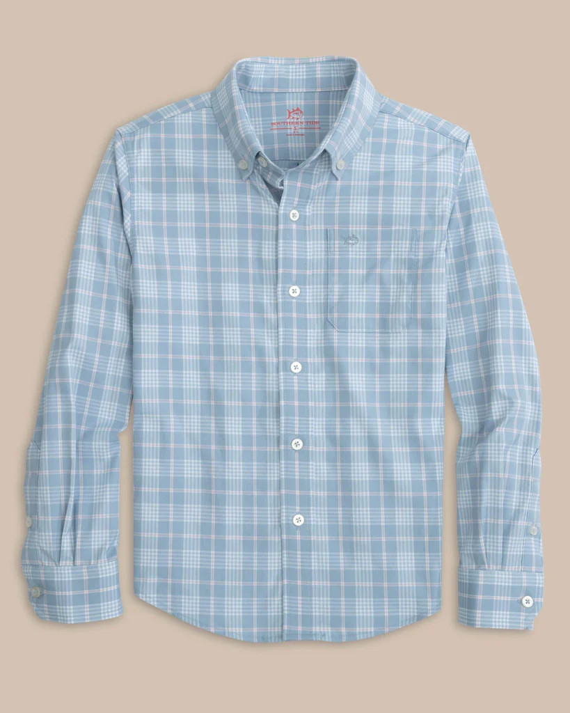 Kids Intercoastal Primrose Plaid Long Sleeve Sport Shirt | Southern Tide