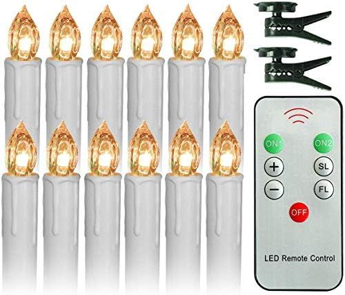 Battery Operated LED Taper Candles with Remote Control and Removable Clips,10PCS Warm White Flick... | Amazon (US)