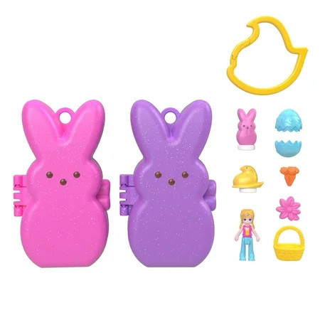 Polly Pocket x PEEPS, Dolls & 2 Playsets with 6 Themed Accessories, Compact Travel Toy with Clip Keychains | Walmart (US)