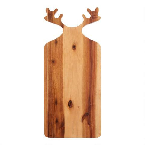 Natural Acacia Wood Antler Serving Board | World Market