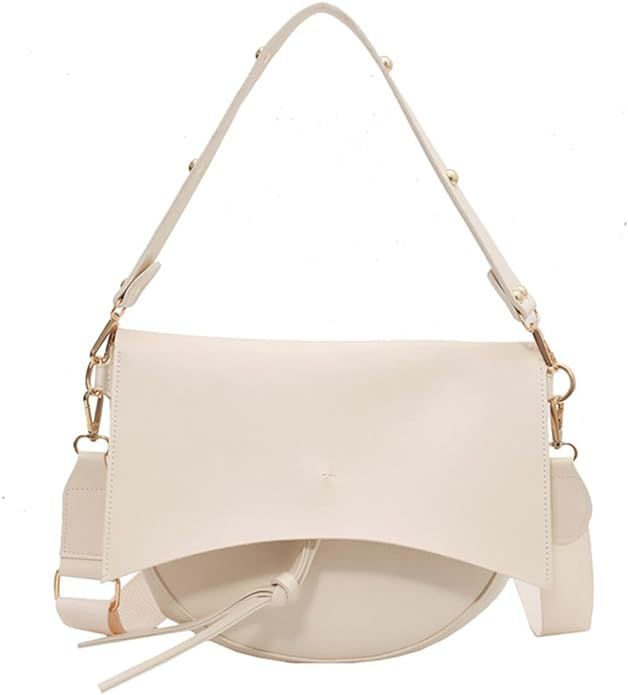 Amazon.com: YXBQueen Purses for Women Satchel Bags Designer Crossbody Bags Saddle Purse White Sho... | Amazon (US)