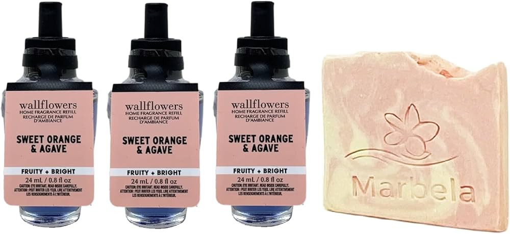 Bath & Body Works Sweet Orange & Agave 3 Pack Wallflowers Home Fragrance Refill Bundle with a Him... | Amazon (US)