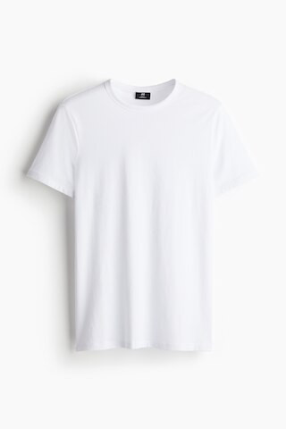 H & M - Slim Fit Cotton T-shirt - White | H&M (UK, MY, IN, SG, PH, TW, HK)