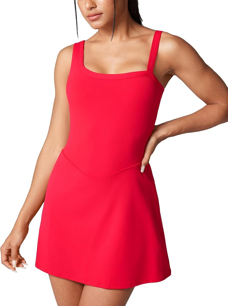 Hugcurve Detachable Strap Womens Tennis Dress Built in Bra Summer Athletic Dress for Women with S... | Amazon (US)