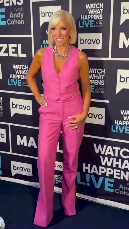 Shop real housewives of New Jersey's 
Margaret Josephs pink vest and pant set worn on watch what happens live on Bravo #CelebrityStyle #RHONJ #MargaretJosephs

#LTKStyleTip #LTKSaleAlert
